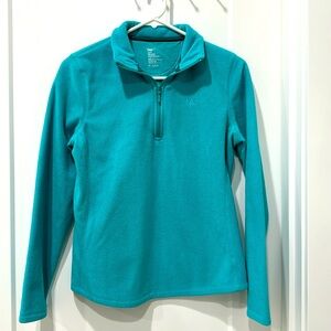 GAP half zip fleece pullover size S soft  cozy in teal blue green mint
